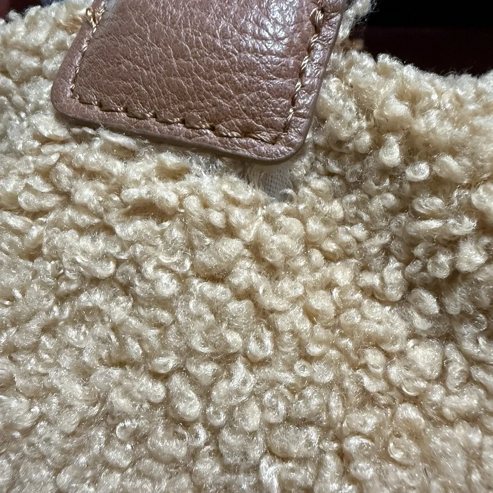 Cozy Teddy Comfort Mommy Bag by Childhome Brown Fuzzy Soft Large Duffle Baby Bag